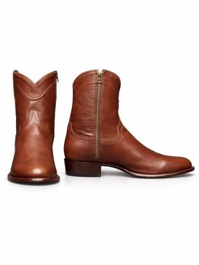 Tecovas the Dean Men's Brown Leather Zip Western Boots Hazelnut 9 1/2 EE Cowhide